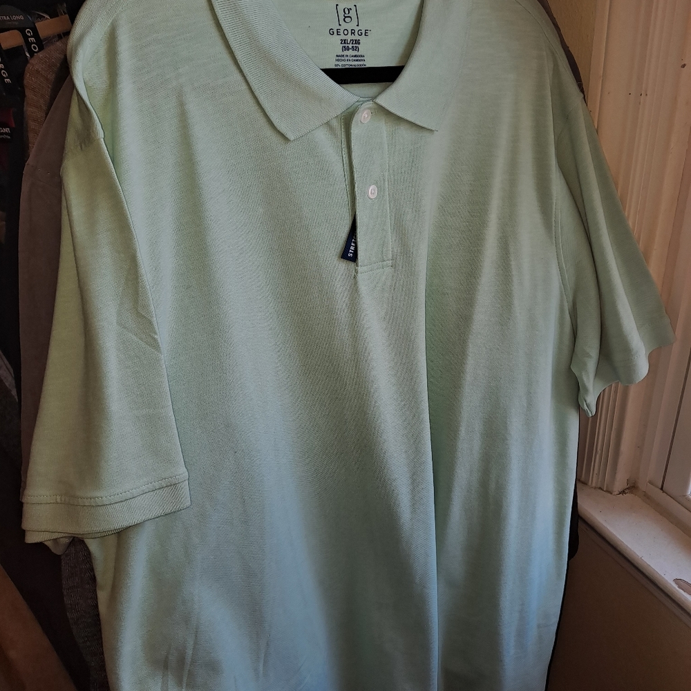 Mens George polo 2XL pastel green